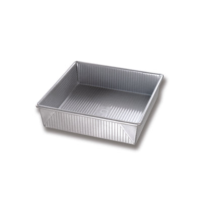 Square 9-inch cake pan from Emery Jensen's Best Tin Bakeware collection, ideal for baking cakes and desserts.