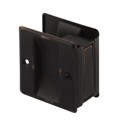 Emery Jensen pocket door pull handle for bi-fold and bypass doors, brass finish, designed for easy grip and smooth operation.