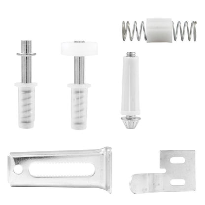 Emery Jensen bi-fold door repair kit with parts for bi-fold and bypass doors, including hinges and hardware components.