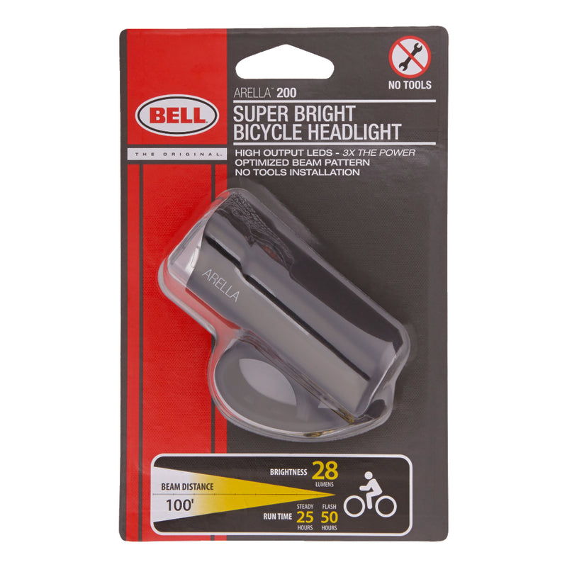Emery Jensen Dawn Patrol bike headlight mounted on a bicycle, providing bright illumination for night riding.