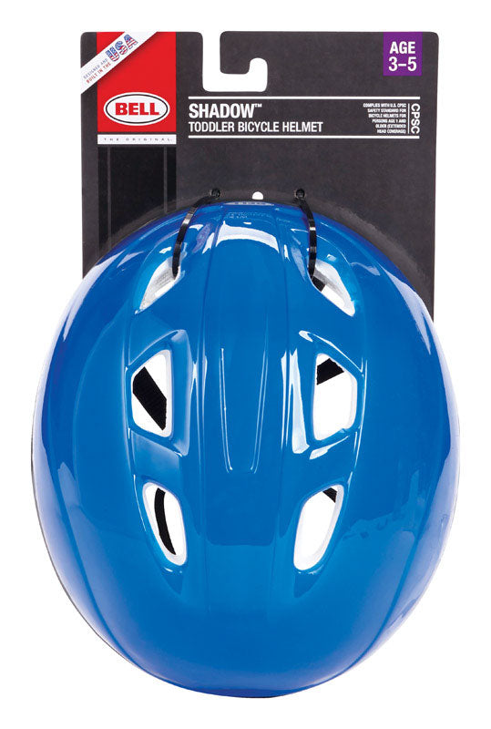 Blue Emery Jensen bike safety helmet for children aged 3-5, featuring adjustable straps and a secure fit for young riders.
