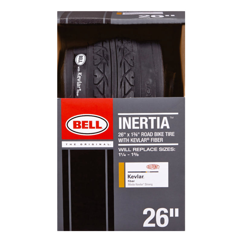 Emery Jensen 26x1.3W bike tire with Kevlar sidewalls, designed for durability and puncture resistance on bicycle wheels.