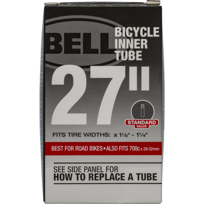 Universal 27-inch bike tube by Emery Jensen, showing a close-up of the rubber tube for bicycle tire replacement.
