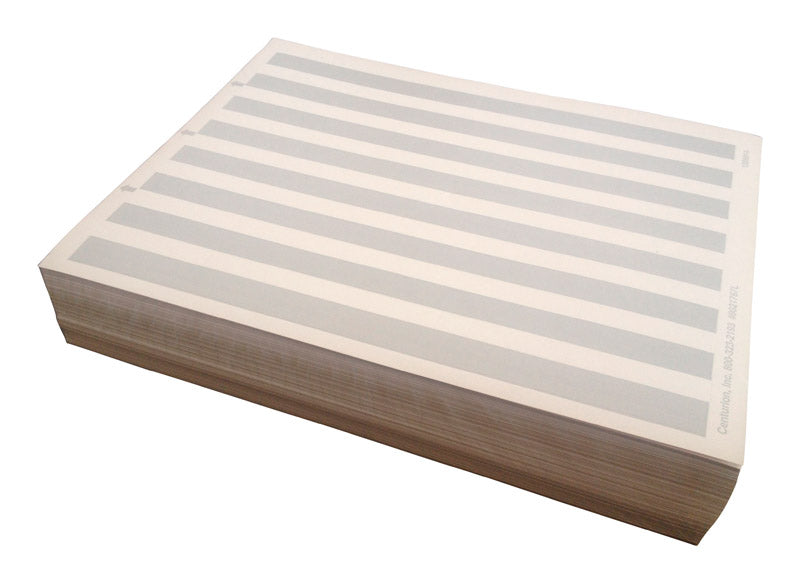 Gray latex LASR bin label from Emery Jensen for bin tags, holders, and back CDs, suitable for organizing storage bins.