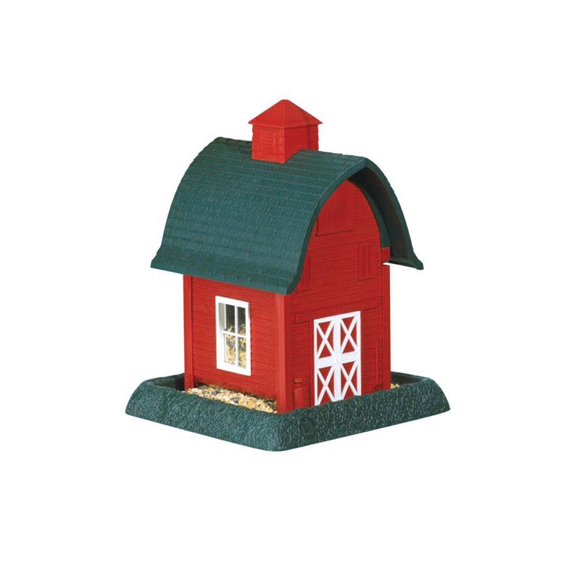 Emery Jensen barn bird feeder with 5-pound capacity, sturdy design, and weather-resistant features for outdoor bird feeding.