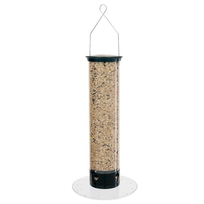 Emery Jensen Yankee Tipper bird feeder with a classic wooden design and adjustable feeding ports for backyard birdwatching.