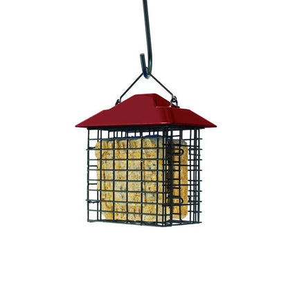 Emery Jensen double suet cage bird feeder with metal construction and multiple feeding ports for attracting wild birds.