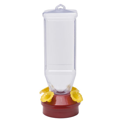 Emery Jensen bird feeder lantern with 18 oz capacity, designed for outdoor bird feeding, featuring a rustic metal and glass construction.
