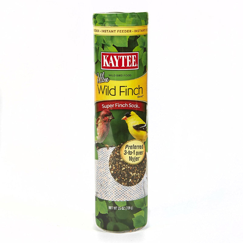 Emery Jensen Ultra Wild Finch Blend bird feeder seed mix in a 25 oz bag, designed to attract finches and small birds.