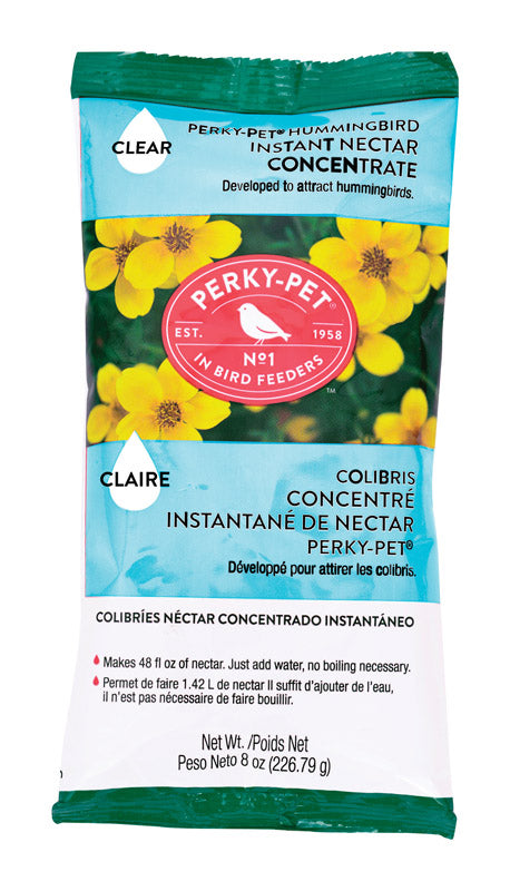 Emery Jensen bird seed in a 8 oz container, suitable for hummingbirds, with colorful bird and seed mix visible in the image.
