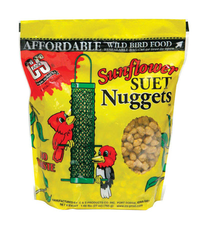 Emery Jensen sunflower nuggets bird seed in a 27oz bag, high-quality bird food with sunflower seeds for attracting songbirds.