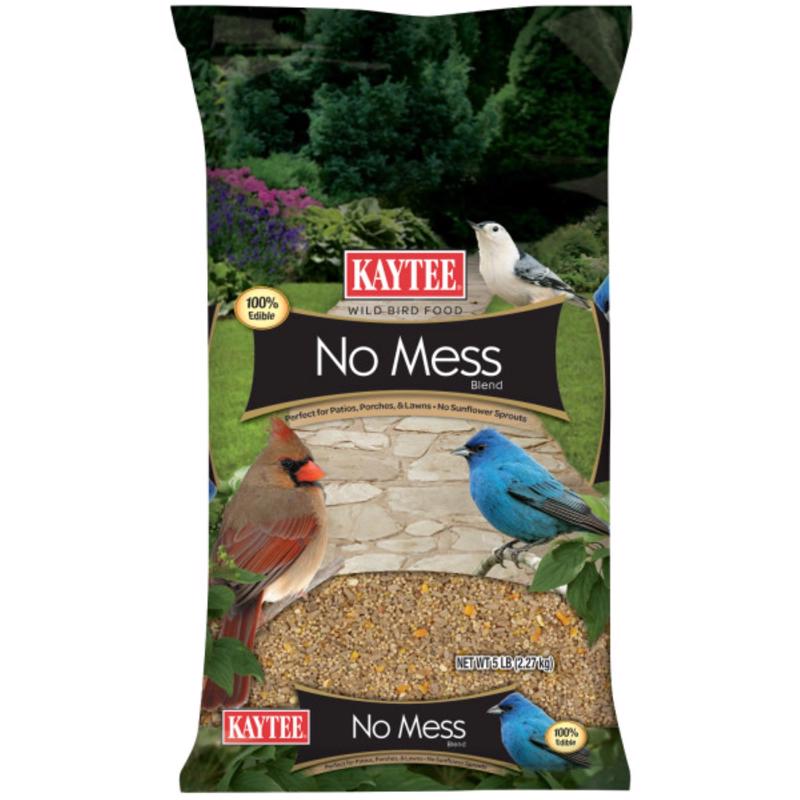 Emery Jensen waste-free bird seed in a 5lb carton, featuring a mix of seeds suitable for attracting and feeding wild birds.