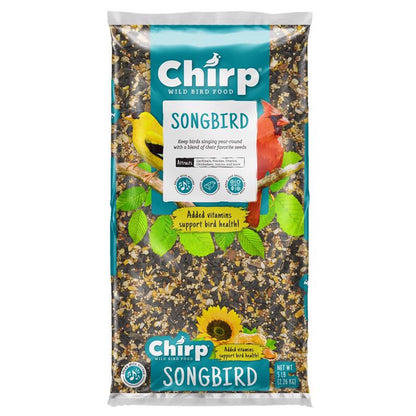Emery Jensen wild bird seed in a 5lb bag, designed for attracting and feeding various wild birds outdoors.