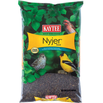 Emery Jensen bird seed mix in an 8-pound bag, suitable for feeding wild birds and attracting various species.