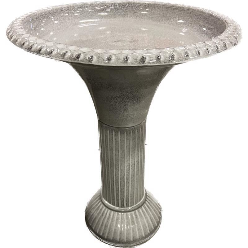 BIRD BATH MTL GRY 18" - Pack of 2