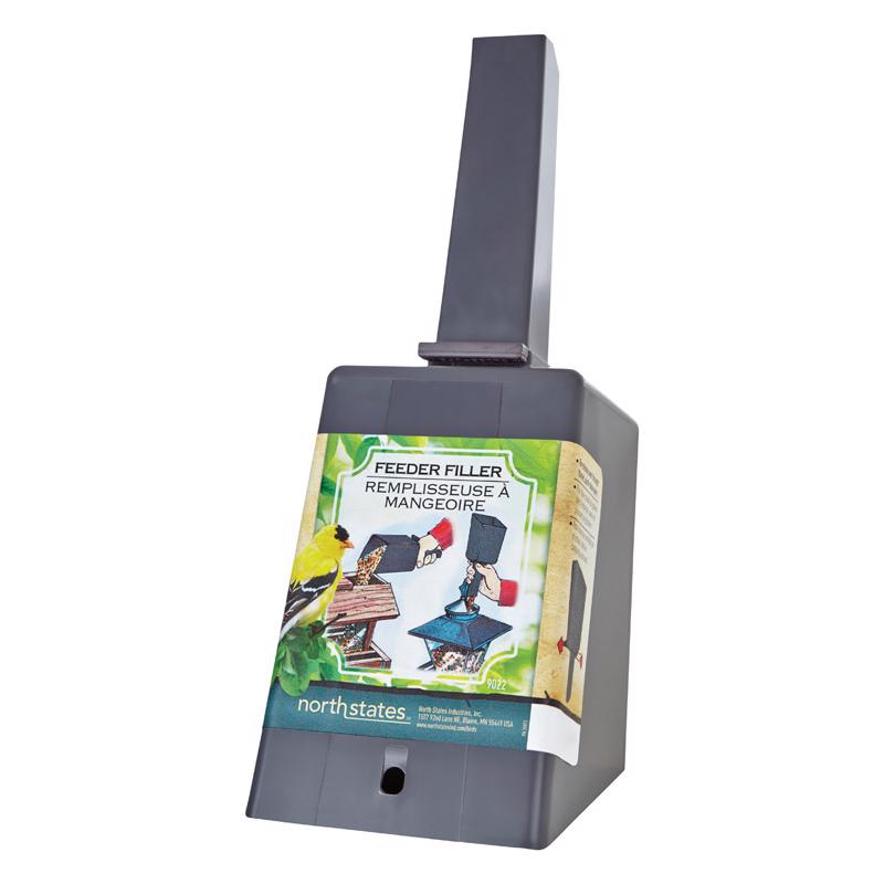 Emery Jensen bird feeder filler scoop for birding accessories, with a handle and scoop for filling bird feeders efficiently.