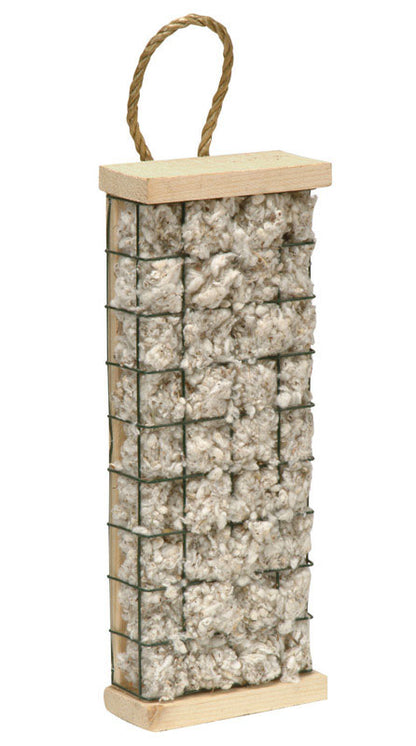 Emery Jensen birding accessory with a filled wire bird nester for bird habitat observation and nesting support.