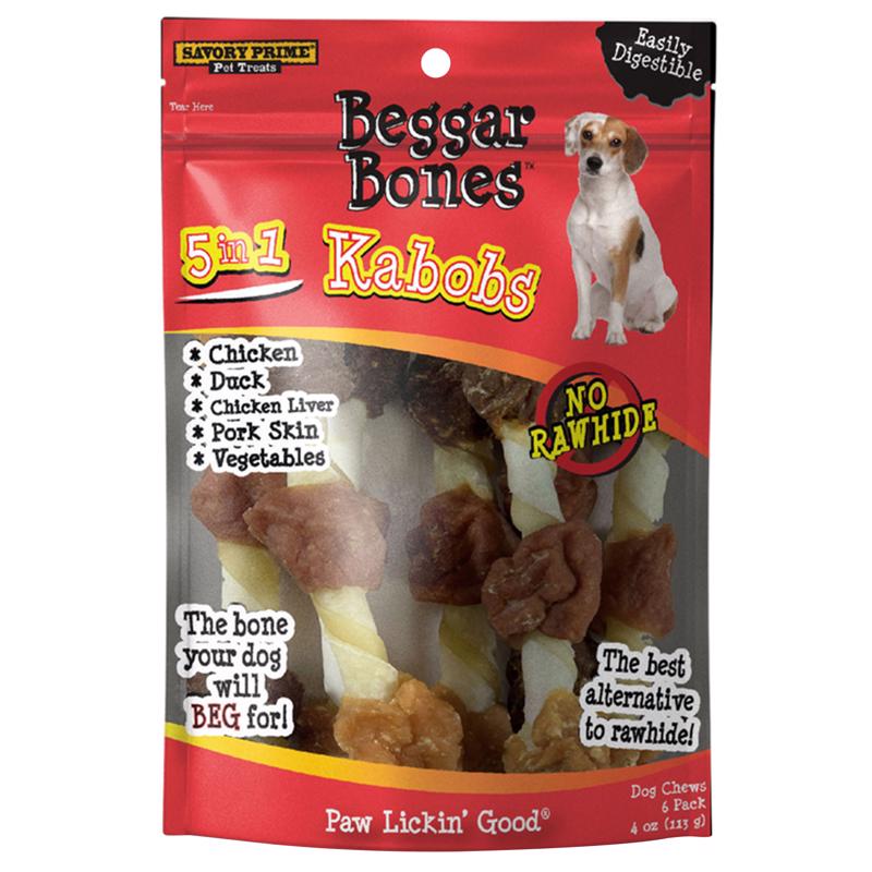Emery Jensen dog treats kabobs 6-pack with assorted biscuits and treats on skewers, designed for dogs' tasty snacking.