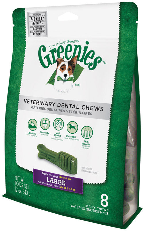 Emery Jensen Greenie Org large dog treats in a 12oz package, natural biscuits for dogs, healthy pet treats