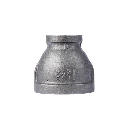 Black iron RDC coupling fitting from Emery Jensen, 1-1/2 inch by 3/4 inch, for plumbing and piping connections
