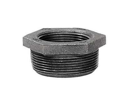 Black iron Bushing Hex 1x3/4 inch from Emery Jensen, U.S. fittings for plumbing and piping applications.