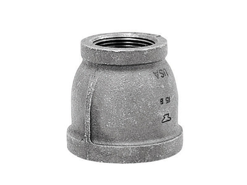 Couple of black iron fittings, 3/4x1/2 inch, from Emery Jensen, U.S. black iron plumbing fittings set on a white background.
