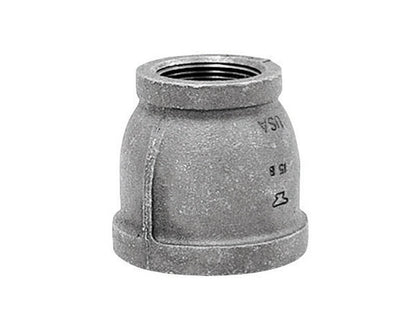 Couple of black iron fittings, 3/4x1/2 inch, from Emery Jensen, U.S. black iron plumbing fittings set on a white background.