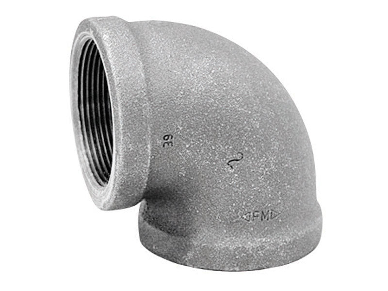 Black iron elbow fitting, 90-degree, 3/8-inch size from Emery Jensen's black iron fittings U.S. collection.