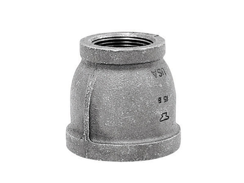 Black iron fitting RDC Coupl 1/2x1/4 inch from Emery Jensen, durable black iron pipe connector for plumbing applications.