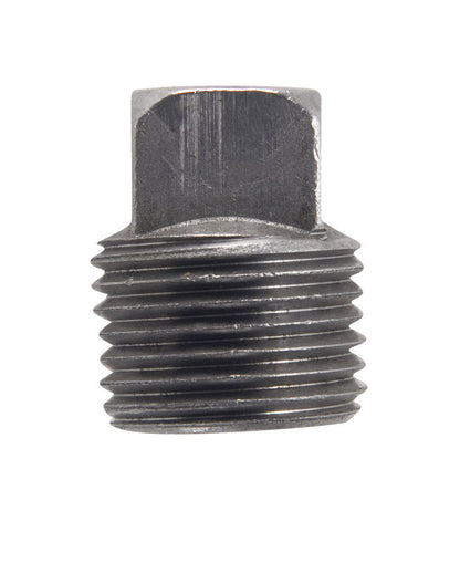 Set of five Emery Jensen black iron fittings, STL SQHDPLG 3/8" MX, durable U.S. black iron plumbing connectors.
