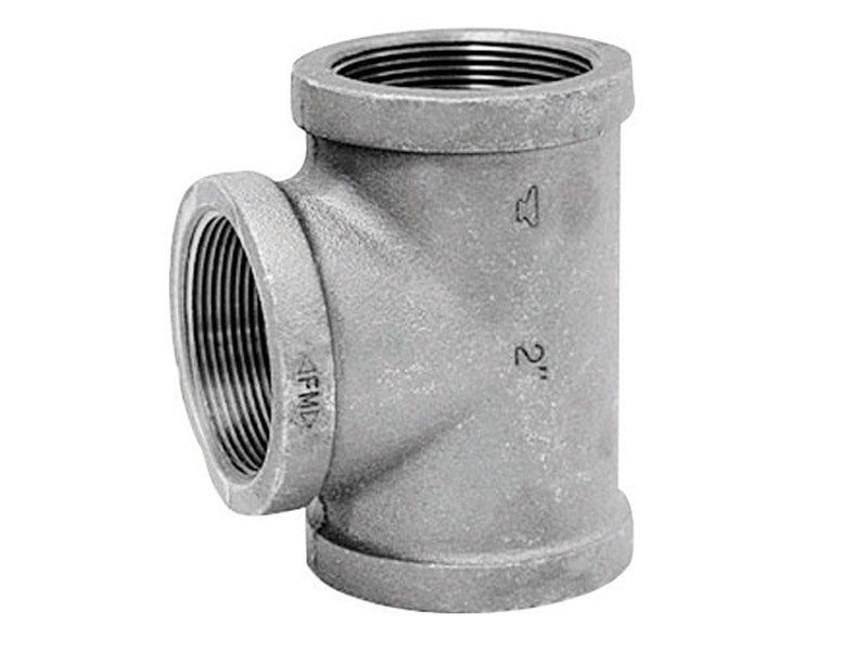 Black iron TEE fitting from Emery Jensen, 1/2 inch size, durable black iron plumbing fitting for industrial or residential use.
