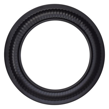 Black 24-gauge stove pipe collar fitting from Emery Jensen for black pipe and fittings installation.