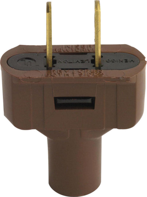 SHORT FLAT PLUG 15A BRN - Pack of 25