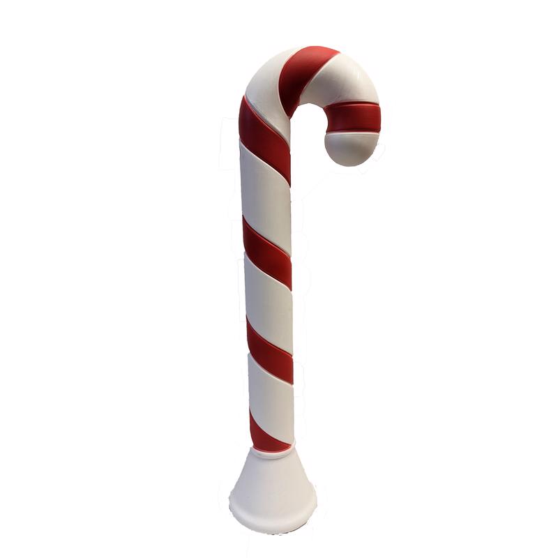 Emery Jensen 40-inch LED Blow Mold Candy Cane decoration with red and white stripes, suitable for holiday display.