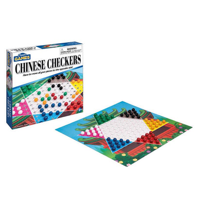Emery Jensen Chinese Checkers board game with colorful checkered design for family fun and strategic play.