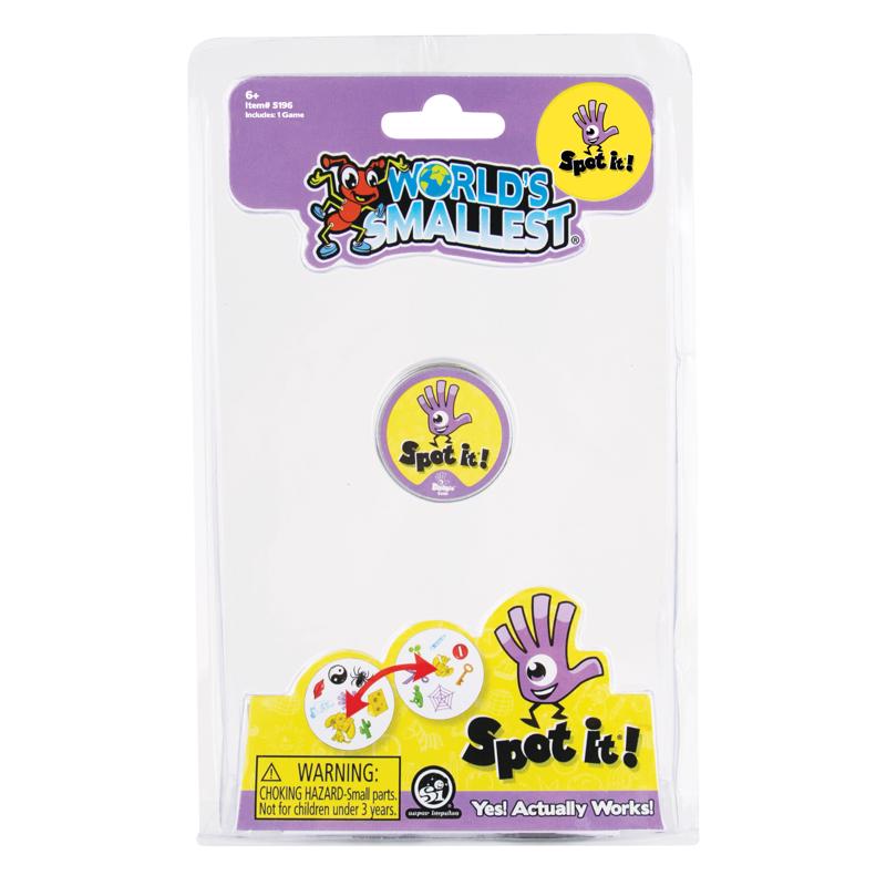 Emery Jensen Smallest Spot It game featuring circular cards with colorful symbols for quick matching fun.