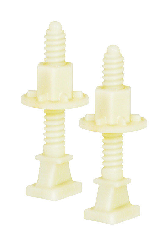 Emery Jensen closet bolt nylon 2.5-inch, 2-pack, bathroom fixture hardware for secure toilet installation.