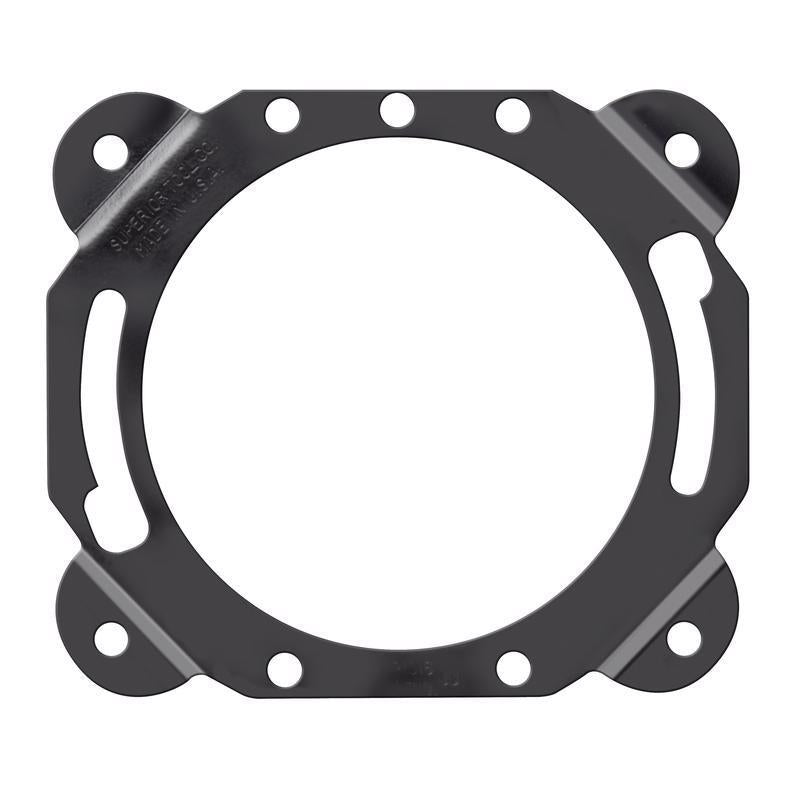 Emery Jensen Super Ring closet flange with bolts and gaskets for plumbing installation, shown in a close-up view.
