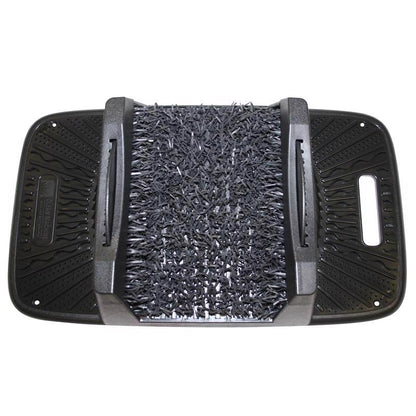 Emery Jensen boot shoe scraper, 17.5-inch boot scraper for cleaning mud and debris from footwear, durable metal construction