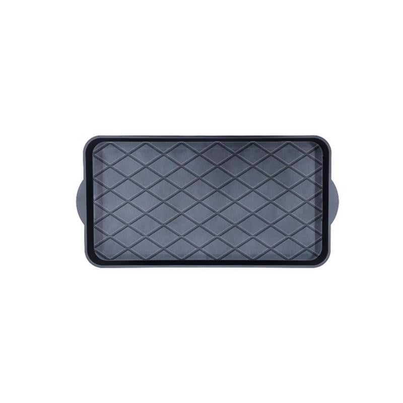 Black 25-inch Emery Jensen poly boot tray designed for organizing and drying boots and footwear.