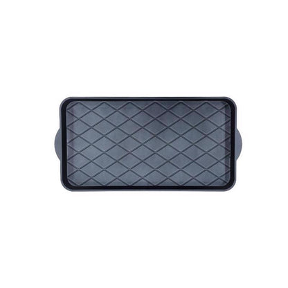 Black 25-inch Emery Jensen poly boot tray designed for organizing and drying boots and footwear.