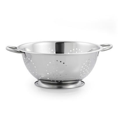 Emery Jensen stainless steel colander brush in a 5-quart size, designed for cleaning bowls and colanders efficiently.