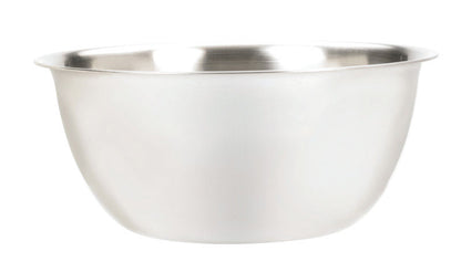 Emery Jensen 6.25qt stainless steel mixing bowl, deep and durable for baking and food prep, shown on a kitchen countertop.