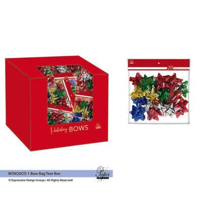 HOLIDAY BOWS ASST 20PK - Pack of 42
