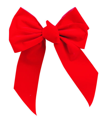 Set of 12 red 13-inch CMAS indoor bows from Emery Jensen, perfect for decorating and gift wrapping.