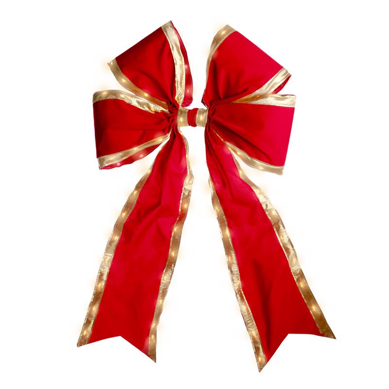 PRELIT RED CMAS BOW 18" - Pack of 8