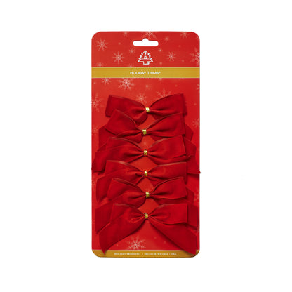 Red velvet bows from Emery Jensen, 2-pack of decorative ribbon bows, perfect for gift wrapping and craft projects.