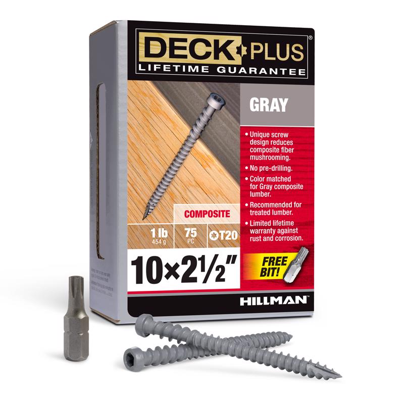 Boxed Emery Jensen CMP screw 10x2.5 inches in gray, 1-pound pack, suitable for construction and woodworking projects.