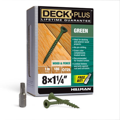 DCK SCREW 8X1.25" GRN 1#