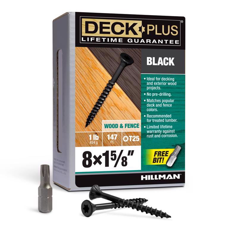 Boxed Emery Jensen DCKSCREW 8x1.625-inch structural screw, 1-pound package, showing the screws neatly arranged in the box.